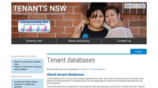 Tenant databases | Tenants NSW