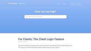 For Clients: The Client Login Feature - TimeDoctor