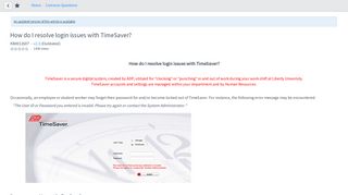 How do I resolve login issues with TimeSaver? - ServiceNow