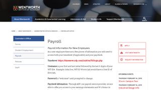 Payroll | Wentworth Institute of Technology