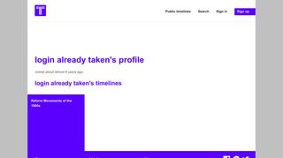 Profile for login already taken | Timetoast timelines