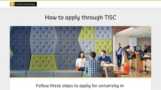 Apply through TISC 2018 | Curtin University, Perth, Australia