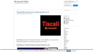 Tiscali My Account on www.tiscali.co.uk - My Account Online