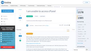 I am unable to access cPanel - TMDHosting