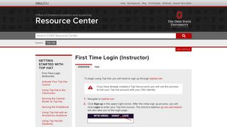 First Time Login (Instructor) | ODEE Resource Center