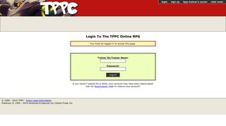 Login To The TPPC Online RPG - TPPC Online RPG v8.0