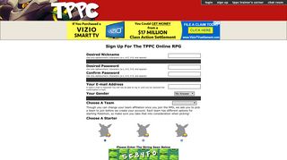 Sign Up - TPPC Online RPG v8.0