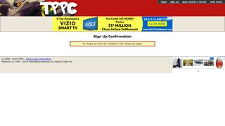 Sign Up Confirmation - TPPC Online RPG v8.0