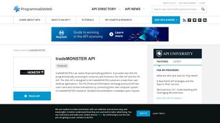 tradeMONSTER API | ProgrammableWeb
