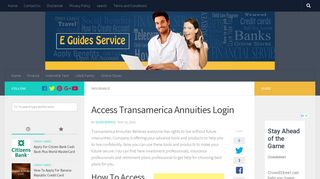 Access Transamerica Annuities Login - E-Guides Service