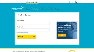 Member login - TransUnion Credit Monitoring
