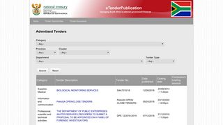 Advertised Tenders | National Treasury eTender