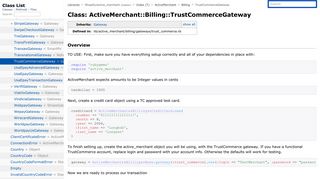 Class: ActiveMerchant::Billing::TrustCommerceGateway ...