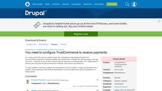 You need to configure TrustCommerce to receive payments. - Drupal