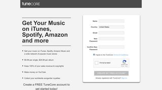 Musician Sign Up - Distribute Your Music | TuneCore