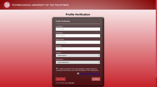 Technological University of the Philippines - AIMS | Profile Verification