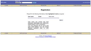TUP - registration