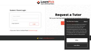 Login to Your Account Or Join LearnPick - The Global Tutoring Network