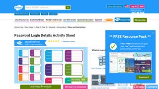 Password Login Details Worksheet / Activity Sheet - Digital ... - Twinkl
