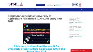 Result Announced for University of Agriculture Faisalabad (UAF) 2nd ...