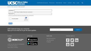 User account | UCSC Silicon Valley Extension