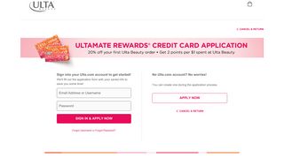Ulta Credit Card Application Log-In | Ulta Beauty
