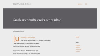 Single user multi sender script ultoo - Knowledge Is Free