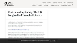 Understanding Society: The UK Longitudinal Household Survey | The ...