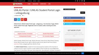 UNILAG Portal | UNILAG Student Portal Login – unilag.edu.ng