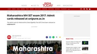 Maharashtra MH SET exam 2017: Admit cards released at unipune.ac.in