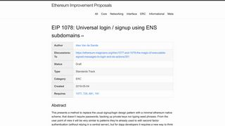 Universal login / signup using ENS subdomains | Ethereum ...