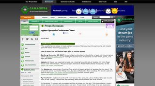 Gamasutra - Press Releases- upjers Spreads Christmas Cheer