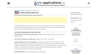 Union Pacific Railroad Application, Jobs & Careers Online