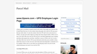 www.Upsers.com – UPS Employee Login Page - Parcel Mail