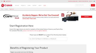 Product Registration - Canon USA