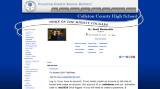 Colleton County High School: Teachers - David Blankenship - Links