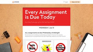 Every Assignment is Due Today | Smore Newsletters