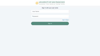 User account | University of San Francisco