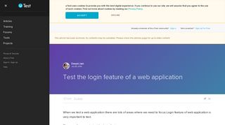 Software Testing Article - Test the login feature of a web ... - uTest