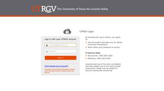 Sign In - UTRGV.edu