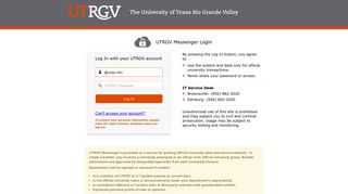 The University of Texas Rio Grande Valley - Login - UTRGV Messenger