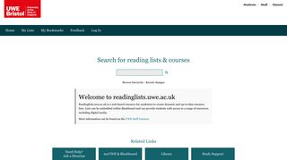 readinglists.uwe.ac.uk - Talis
