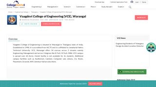 Vaagdevi College of Engineering (VCE), Warangal - 2019 Admission ...