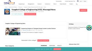 Vaagdevi College of Engineering, Warangal News: Result, Exam Time ...