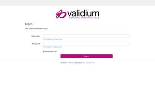 Validium - Log in