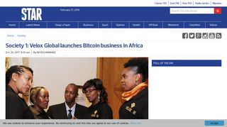Society 1: Velox Global launches Bitcoin business in Africa | The Star ...