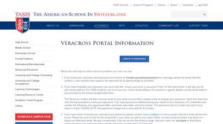 TASIS The American School in Switzerland: Veracross Portal Information