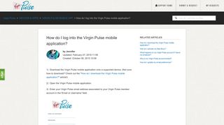 How do I log into the Virgin Pulse mobile application? – Virgin Pulse
