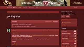 get the game - Miss Clue - Message Boards