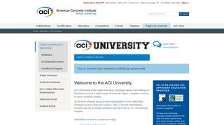 ACI University - American Concrete Institute